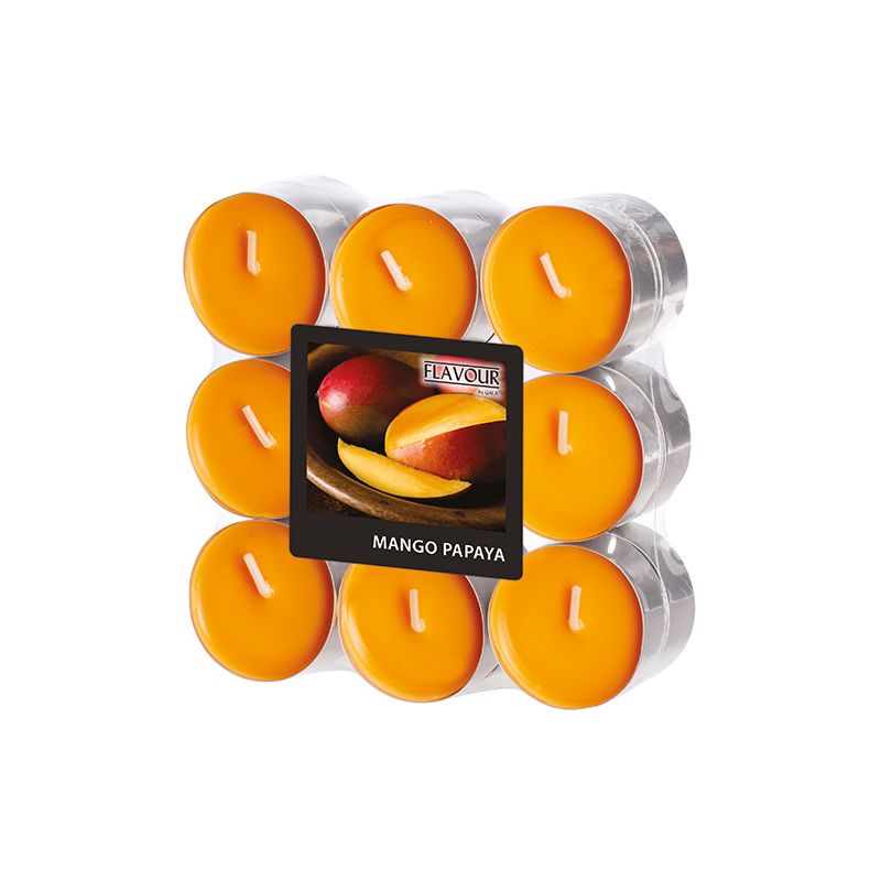 Duftteelichter, Mango-Papaya, Ø 37,5 mm · 16,6 mm, "Flavour" - Bild 1