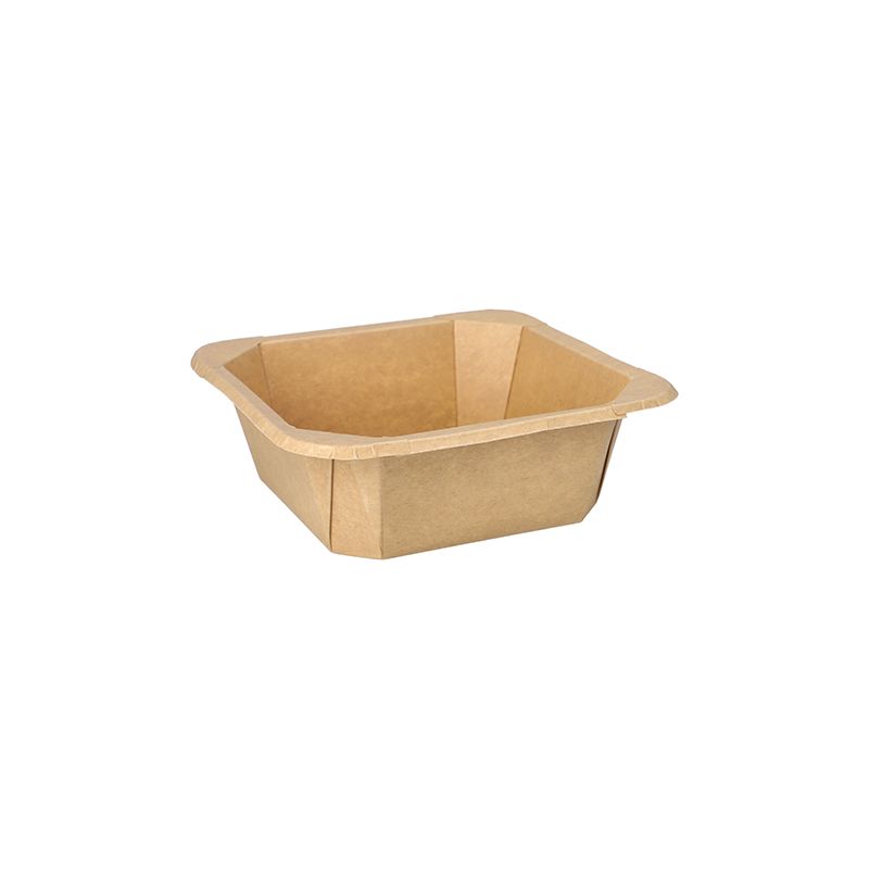 Lunchboxen aus Pappe, 1200 ml, 18 x 18 cm x 6 cm braun - Bild 1