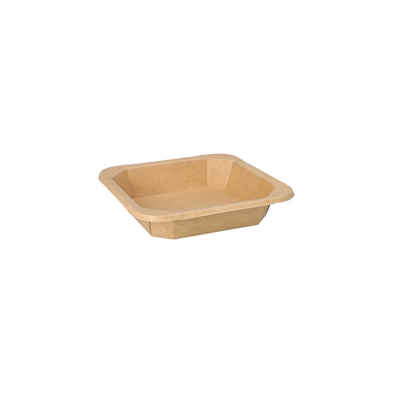 Lunchboxen aus Pappe, 500 ml, 16,2 x 16,2 cm x 3,3 cm braun - Bild 1