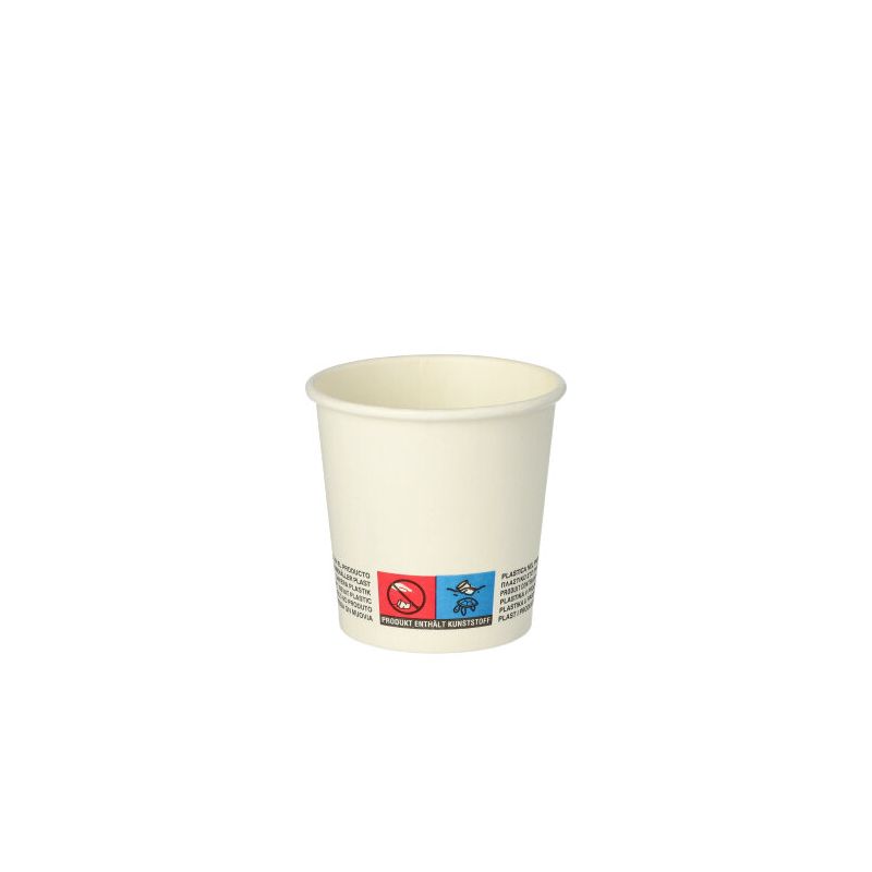 Pappbecher "To Go" 0,1 l Ø 6 cm · 6 cm weiss - Bild 1