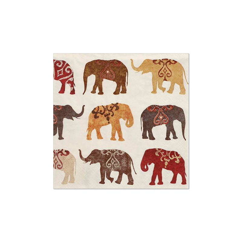 Servietten, 3-lagig 1/4-Falz 33 x 33 cm "Elephants" - Bild 1