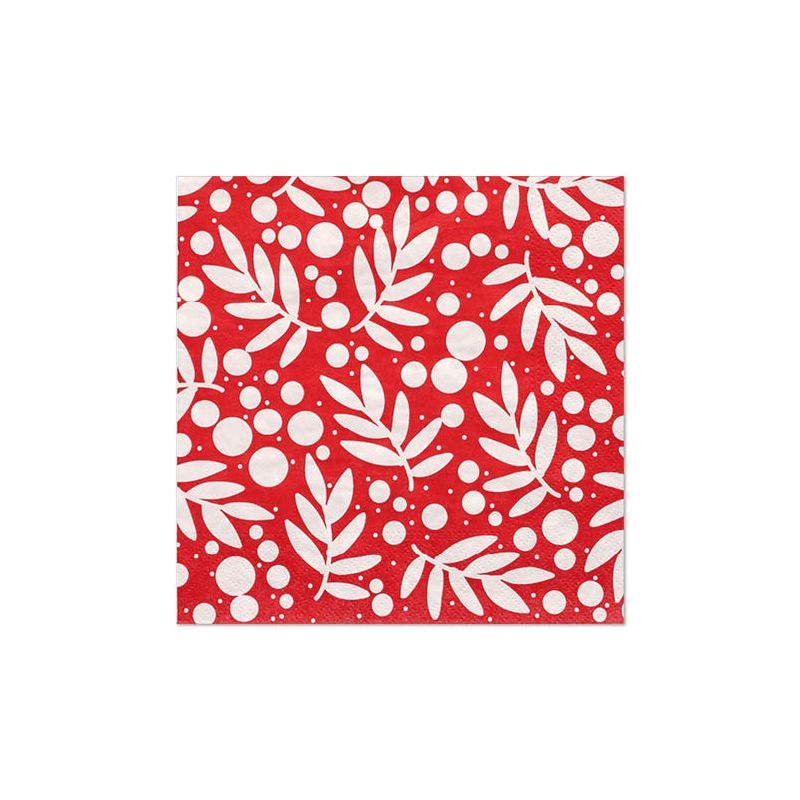 Servietten, 3-lagig 1/4-Falz 33 x 33 cm rot "Holly" - Bild 1