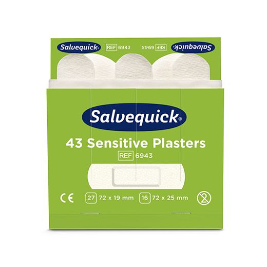 "Cederroth" Salvequick Sensitive Pflaster (43 Stück) weiss, Nachfüllpack 1