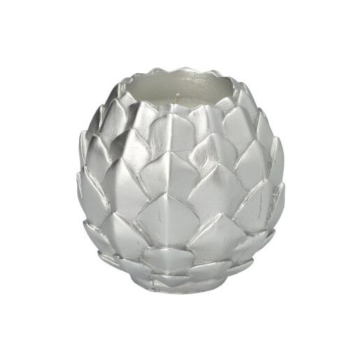 Kugelkerze silber, Ø 10 cm "Pine Cone" 1