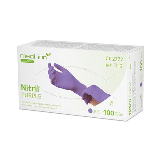 Nitril-Handschuhe, puderfrei lila "Nitril Purple" Größe M 1