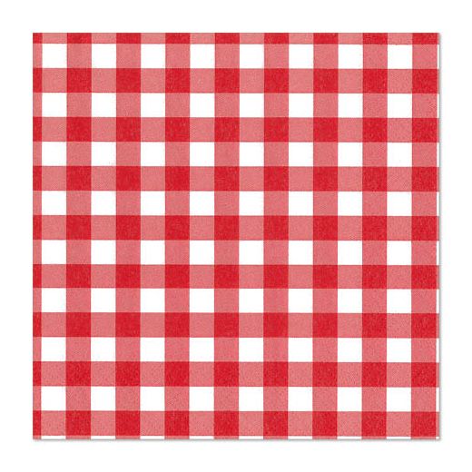 Servietten, 3-lagig 1/4-Falz 33 x 33 cm rot "Vichy Karo" 1