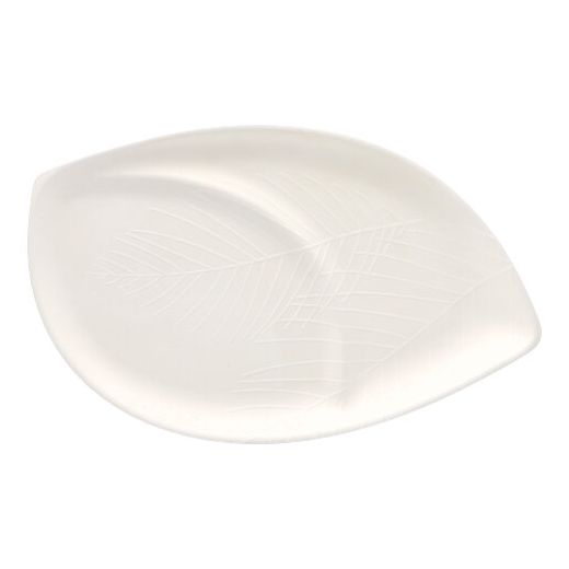 Teller aus Zuckerrohr, 2-geteilt oval 1,5 cm x 30 cm x 47,2 cm 1