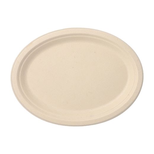 Zuckerrohr Teller oval "pure" 26 x 20 cm natur 1