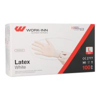 Latex-Handschuhe, gepudert "White" weiss - natur Größe L