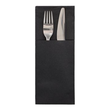 Airlaid Bestecktaschen, 48 x 40 cm, 1/8-Falz, schwarz "Premium"