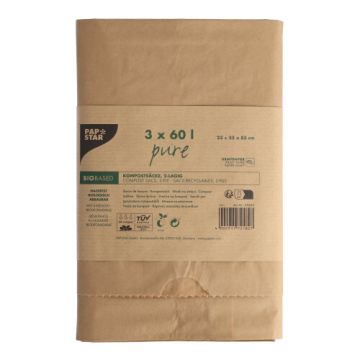 Abfallsäcke aus 2-lagigem Kraftpapier "pure", 60 l H 85 x B 55 x T 23 cm