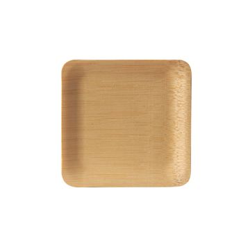 Fingerfood-Bambus Teller eckig "pure" 8,5 x 8,5 cm natur