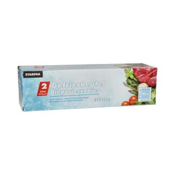 Gefrierbeutel, LLDPE 2 l 30 x 20 cm transparent in Faltschachtel