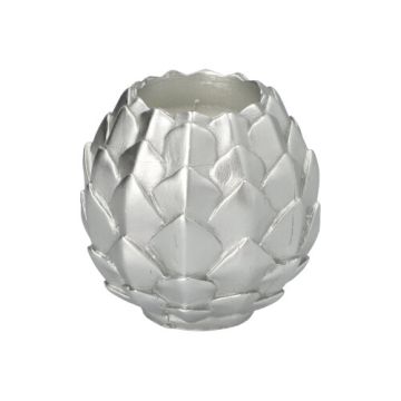 Kugelkerze silber, Ø 10 cm "Pine Cone"