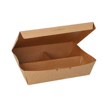 Lunchboxen aus Pappe, 3-geteilt, gesamt 600 ml, 5 cm x 17,2 x 21 cm 