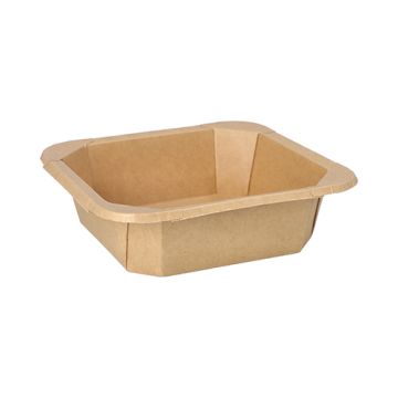 Salatschalen aus Pappe, 750 ml, 16,2 x 16,2 cm x 4,7 cm braun