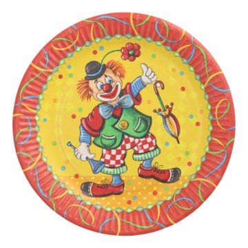 Pappteller rund Ø 23 cm "Clown"