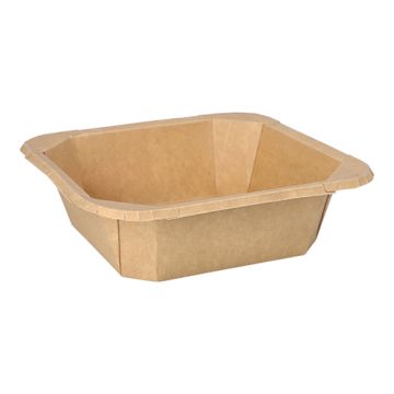 Salatschalen aus Pappe, 1000 ml, 18 x 18 cm x 5,2 cm braun