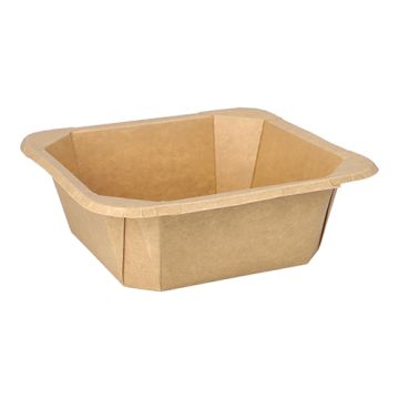 Salatschalen aus Pappe, 1200 ml, 18 x 18 cm x 6 cm braun