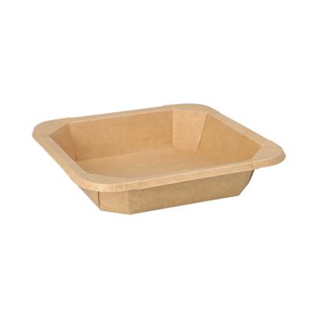 Salatschalen aus Pappe, 500 ml, 16,2 x 16,2 cm x 3,3 cm braun