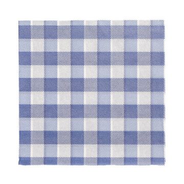 Servietten, 1-lagig 1/4-Falz 33 x 33 cm blau/weiss "Vichy Karo"