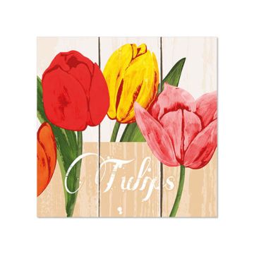 Servietten, 3-lagig 1/4-Falz 25 x 25 cm "Blooming Tulips"