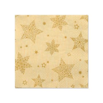 Servietten, 3-lagig 1/4-Falz 25 x 25 cm creme "Christmas Shine"