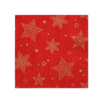 Servietten, 3-lagig 1/4-Falz 25 x 25 cm rot "Christmas Shine"