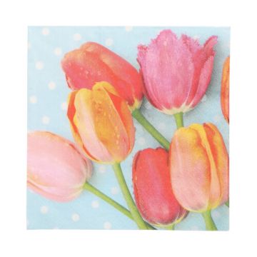 Servietten, 3-lagig 1/4-Falz 33 x 33 cm "Bella Tulipa"