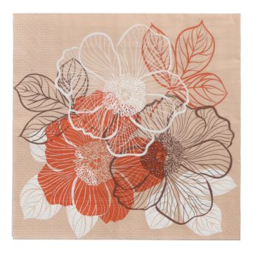 Servietten, 3-lagig 1/4-Falz 33 x 33 cm "Bouquet"