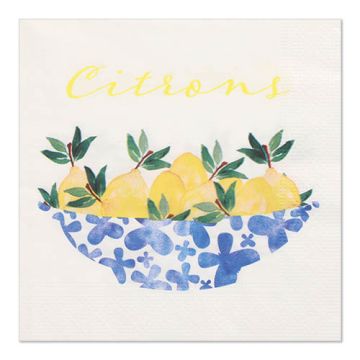 Servietten, 3-lagig 1/4-Falz 33 x 33 cm "Citrons"