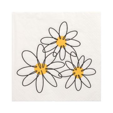 Servietten, 3-lagig 1/4-Falz 33 x 33 cm "Daisy"