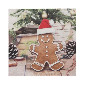 Servietten, 3-lagig 1/4-Falz 33 x 33 cm "Gingerbread Man"