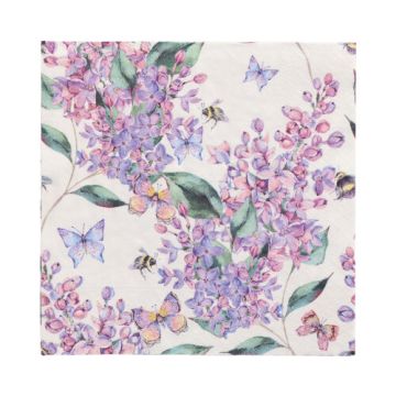 Servietten, 3-lagig 1/4-Falz 33 x 33 cm "Lilac Dream"