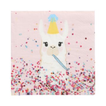 Servietten, 3-lagig 1/4-Falz 33 x 33 cm "Llama Party"