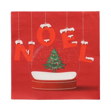 Servietten, 3-lagig 1/4-Falz 33 x 33 cm "Noel Enneige"