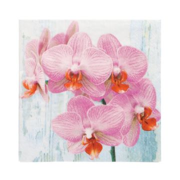 Servietten, 3-lagig 1/4-Falz 33 x 33 cm "Phalaneopsis"