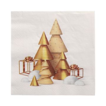 Servietten, 3-lagig 1/4-Falz 33 x 33 cm "Scene de Noel"