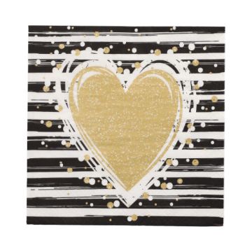 Servietten, 3-lagig 1/4-Falz 33 x 33 cm "Sparkling Heart"