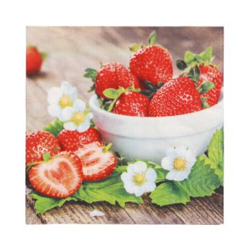 Servietten, 3-lagig 1/4-Falz 33 x 33 cm "Strawberry Taste"