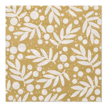 Servietten, 3-lagig 1/4-Falz 33 x 33 cm gold "Holly"