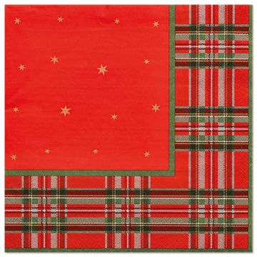 Servietten, 3-lagig 1/4-Falz 40 x 40 cm "Tartan"