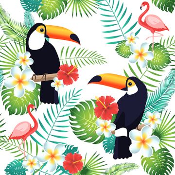 Servietten, 3-lagig 1/4-Falz 40 x 40 cm "Toucan"