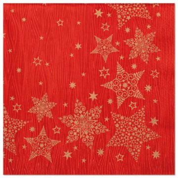 Servietten, 3-lagig 1/4-Falz 40 x 40 cm rot "Christmas Shine"