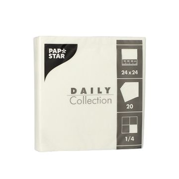 Servietten "DAILY Collection" 1/4-Falz 24 x 24 cm weiss