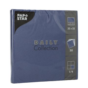 Servietten "DAILY Collection" 1/4-Falz 32 x 32 cm dunkelblau