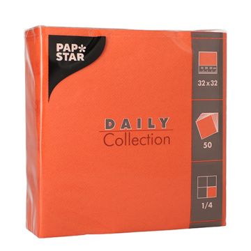 Servietten "DAILY Collection" 1/4-Falz 32 x 32 cm nektarine