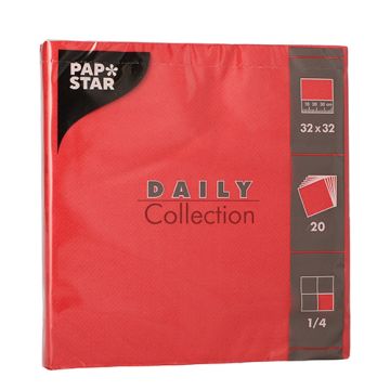 Servietten "DAILY Collection" 1/4-Falz 32 x 32 cm rot