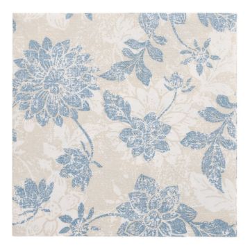 Servietten "ROYAL Collection" 1/4-Falz 40 x 40 cm arktikblau "Flowers"