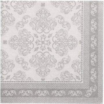 Servietten "ROYAL Collection" 1/4-Falz 40 x 40 cm grau "Arabesque"